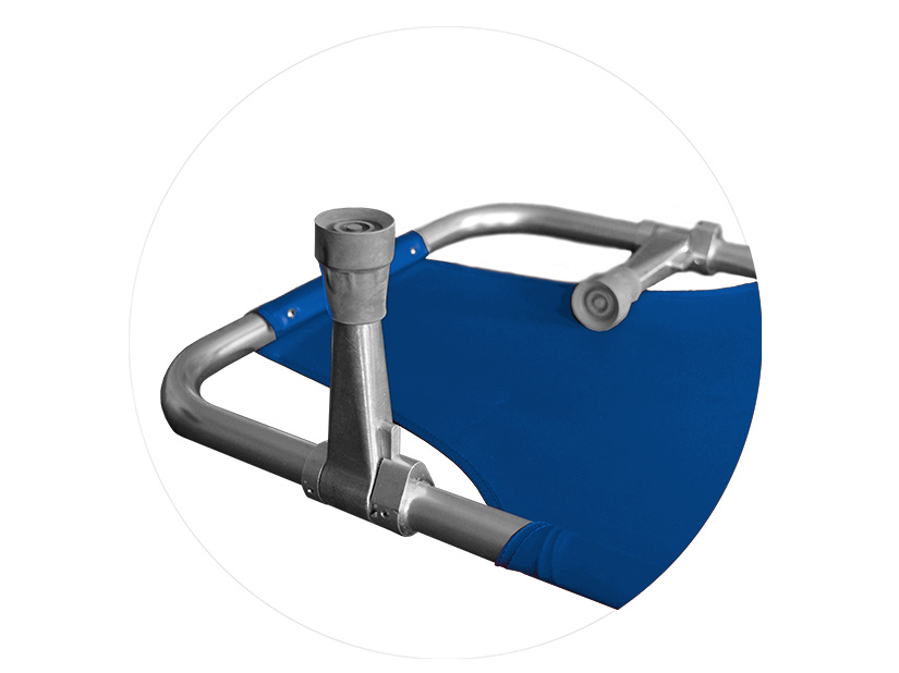 Nosze ewakuacyjne niebieskie – składane na kółkach, łatwe do transportu